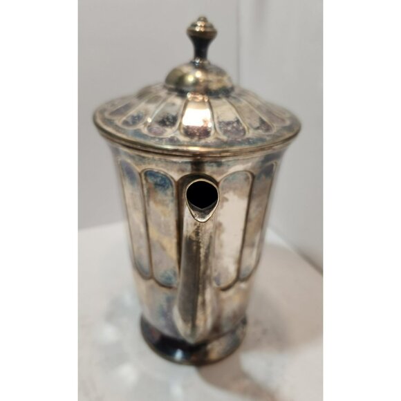 Vtg WMF Art Deco Silverplate Coffee/Tea Set With Wooden Handle Hinged Lid - Picture 8 of 16